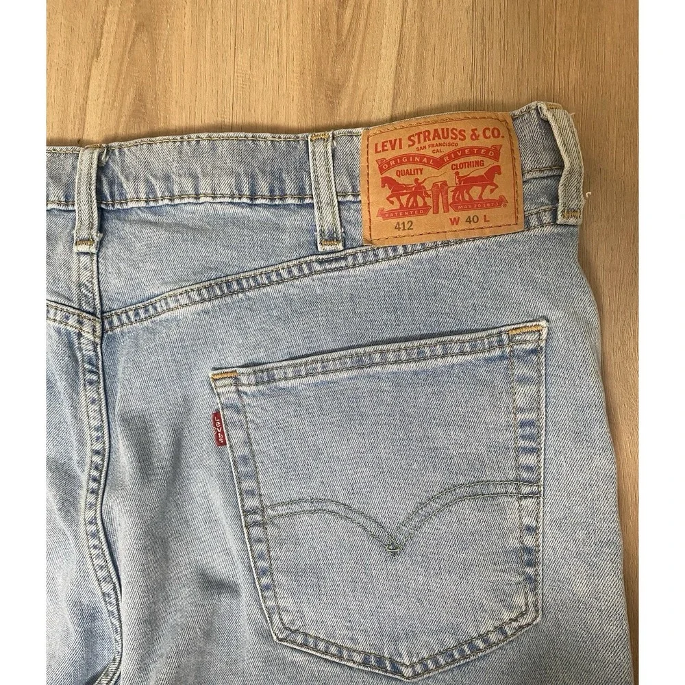 Levis 412 Mens Shorts Jorts Jeans Blue Size 40 - Picture 6 of 8